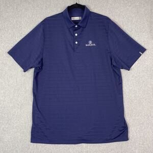 KJUS Mens 54 XL Golf Luis Solid Polo Shirt Blue Short Sleeve Black Rock
